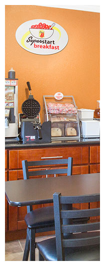 INVITING BREAKFAST BAR AT UPPER LAKE INN AND SUITES